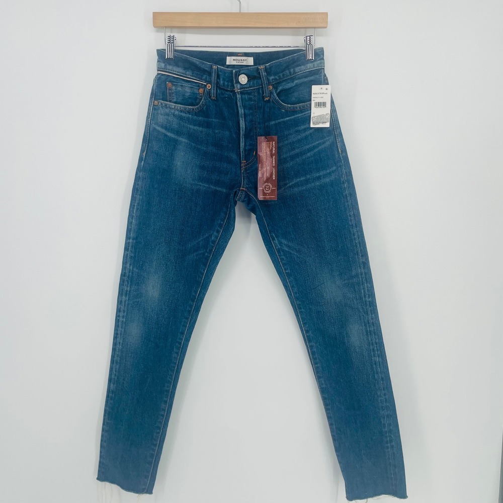 Moussy Vintage Blue High Rise Skinny Jeans Medium Wash Made in Japan Size 25 NWT